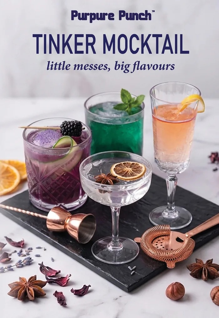 Tinker Mocktail, the Purpure Punch mocktail recipe book
